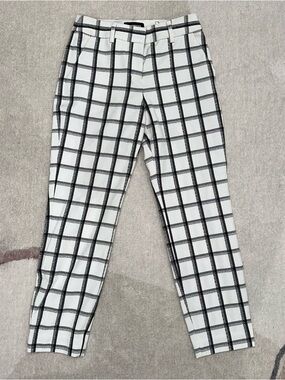 Express White & Black Windowpane Chinos
